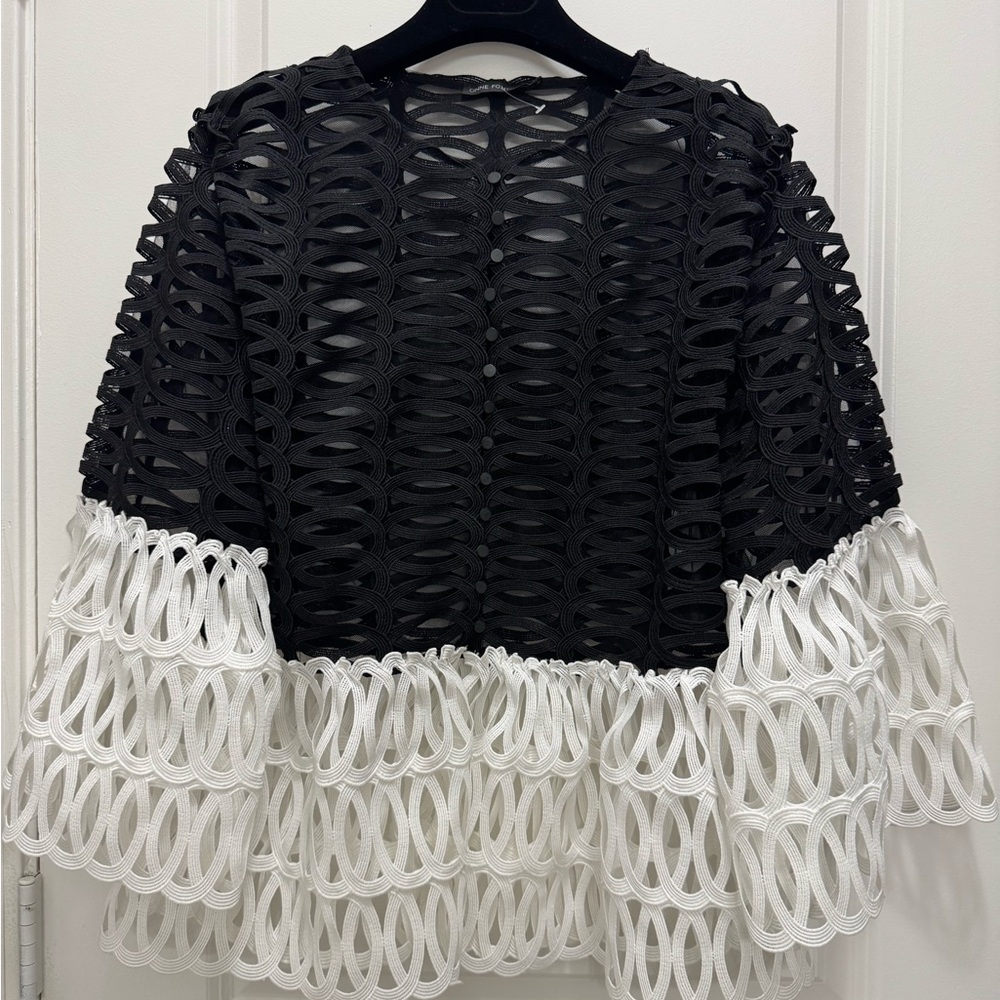 Anne Fontaine Black and White Lace Sweater